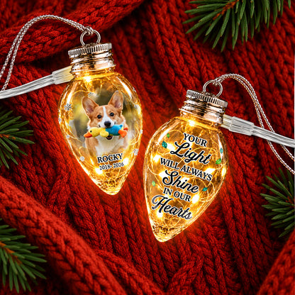 Custom Photo Always Shines In My Heart Memorial Chili Bulb LED Light HO82 904082