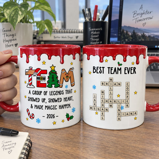 Best Team - Custom Name Crosswords - Thank You Bulk Gifts For Coworkers - Personalized Mug