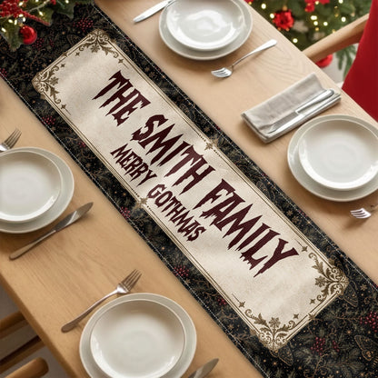 Merry Gothmas Family - Personalized Table Runner