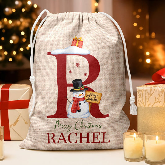Custom Name Christmas Letter Christmas Sack, Personalized Holiday Gift Bag HO82 903920