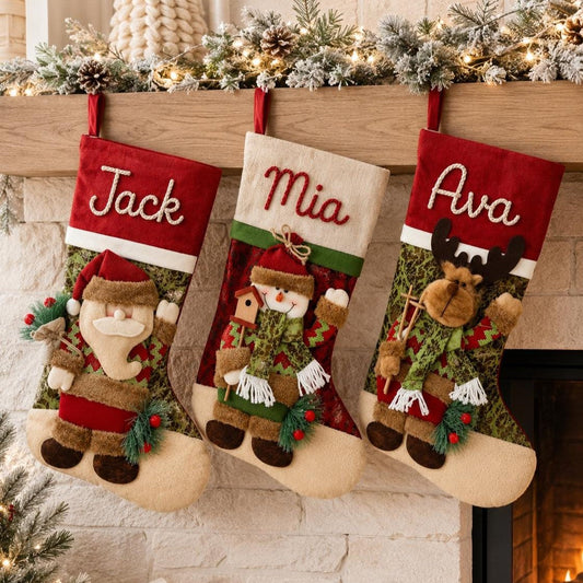 Personalized 3D Christmas Stockings, Santa, Snowman or Reindeer Design LM32 670277