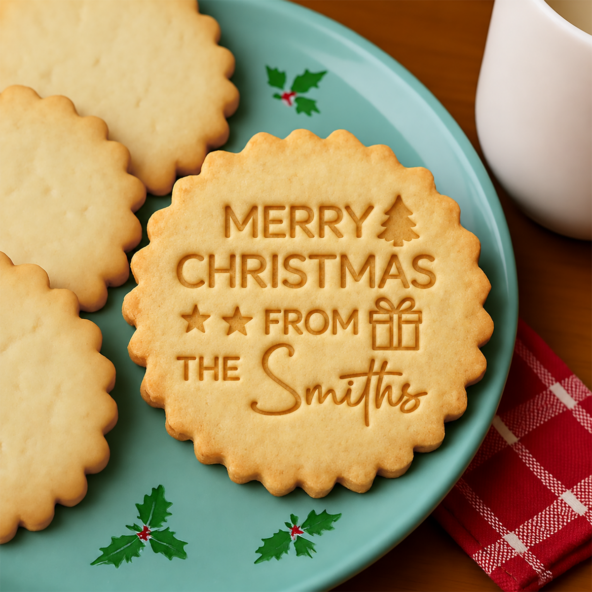Personalized Name Merry Christmas From Cookie Stamp, Holiday Baker Gift HO82 904110