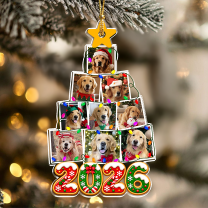 Custom Photo Dog With Christmas Tree Acrylic Ornament HO82 904154