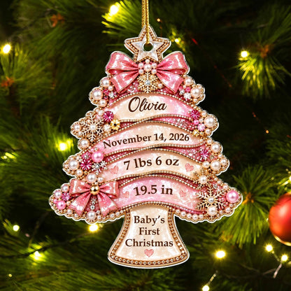 Custom Baby First Christmas Ornament for New Parents •  Tiny Christmas Miracle - Personalized Acrylic Ornament