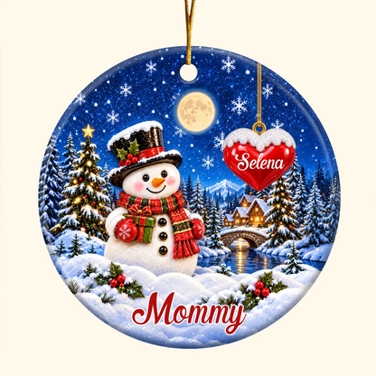 Christmas Snowman - Ceramic Ornament - Christmas Gift For Grandma, Family