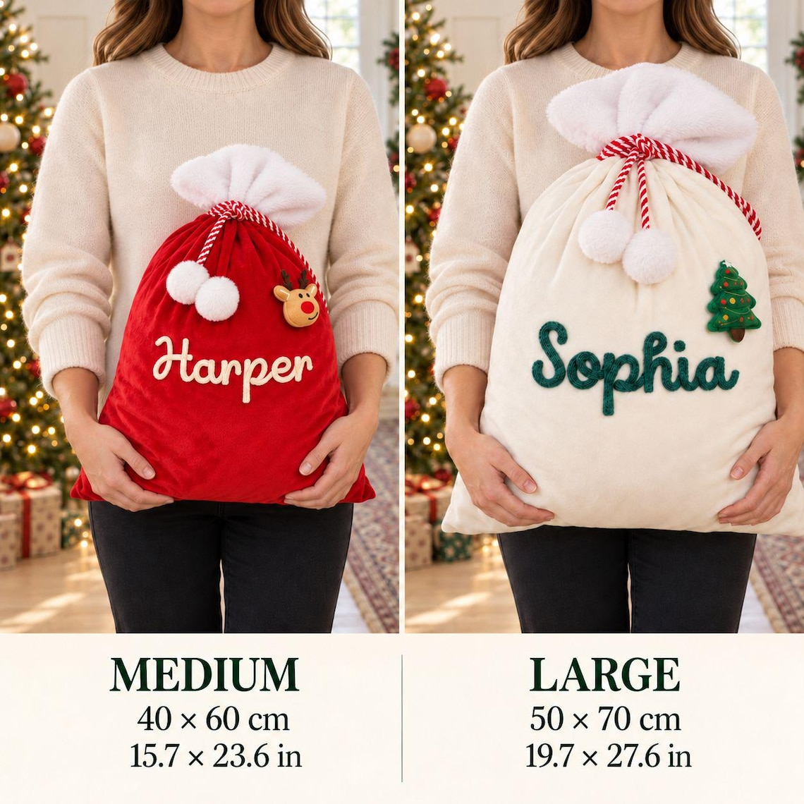 Personalized Custom Name Christmas Velvet Sacks For Kid TH10 171433