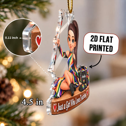 Just a Girl Who Loves Twirling - Personalized Acrylic Ornament - Christmas Gift for Daughter, Granddaughter, Niece