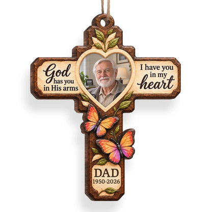 Custom Photo Memorial Loved One Tribute - Personalized Wooden Ornament