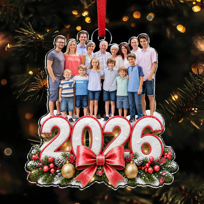 Custom Photo 2026 Family, Kids, Friends, Coworker Memorial Acrylic Ornament HO82 903850