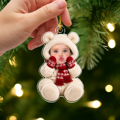Custom Baby Face Acrylic Ornament Baby’s First Christmas Keepsake, Newborn Holiday Gift CH07 180754
