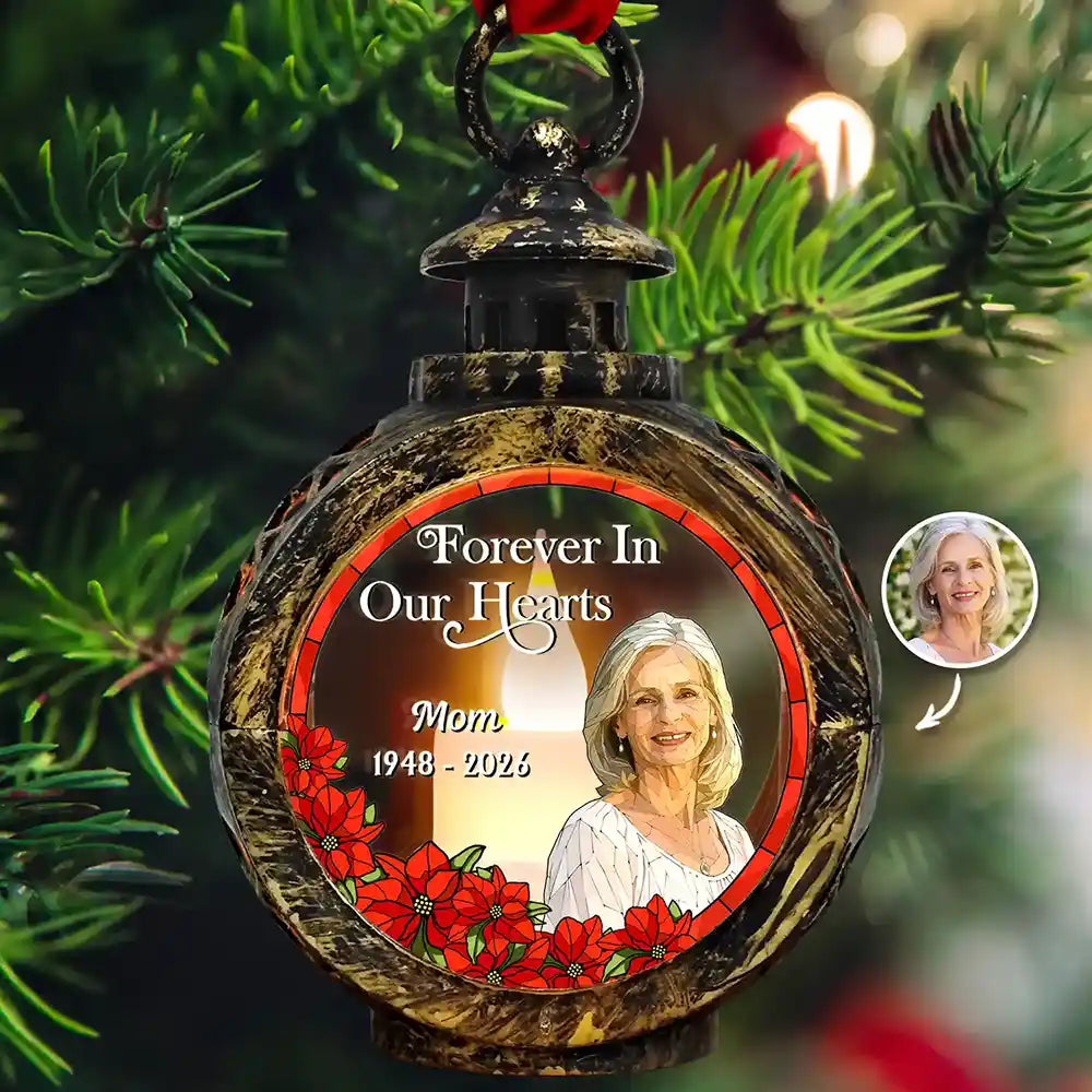 Memorial Sympathy Gifts - Personalized Custom Photo I'm Always With You Candlelight Lantern Ornament