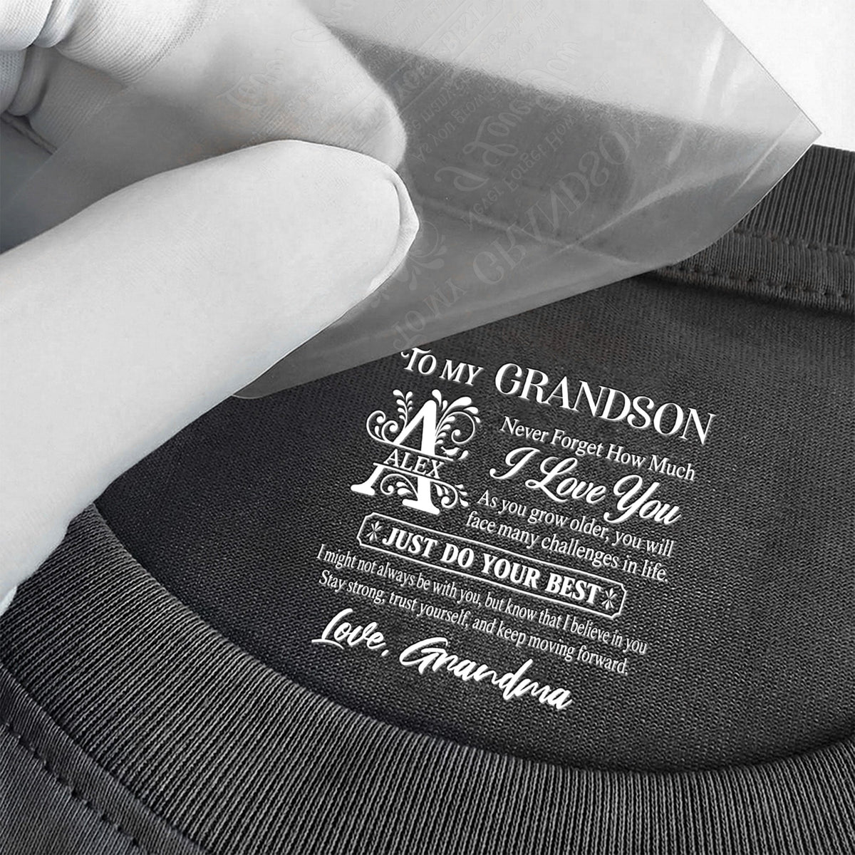 To My Grandson Never Forget How Much I Love You - Personalized Shirt