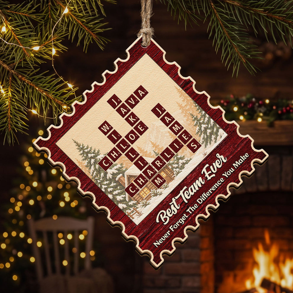Best Team Ever Postage Stamp - Personalized Ornament – Maxy Gazzy