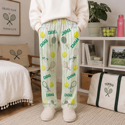 Personalized Tennis Name Lounge Pants – Custom Tennis Pajama Pants For Girls, Women & Tennis Players