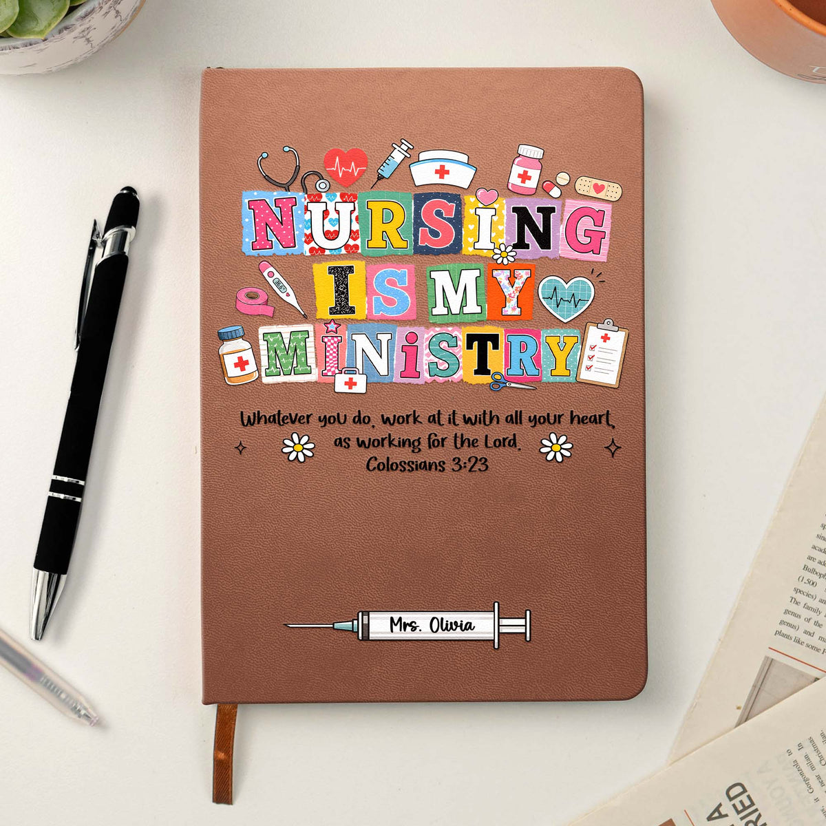 Nursing, Caring, Healing Is My Ministry Gift For Nurse, Doctor, Healthcare - Personalized Journal