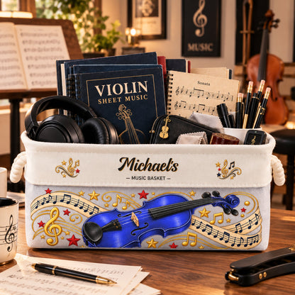 Violin Lovers, Violin Teacher Musician Music Lover Gift For Violinist - Personalized Storage Basket