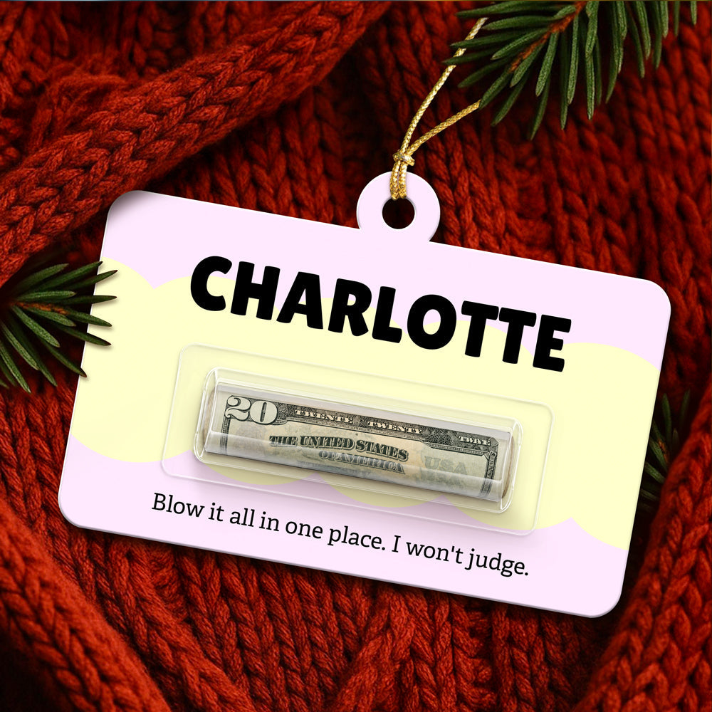 Custom Name Christmas Gift for Family & Friends Money Holder Ornament LM32 670381