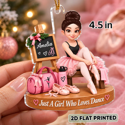 Custom Ballet Girl Name - Personalized Acrylic Ornament - Christmas Gift for Daughter, Granddaughter, Holiday Keepsake for Dancers