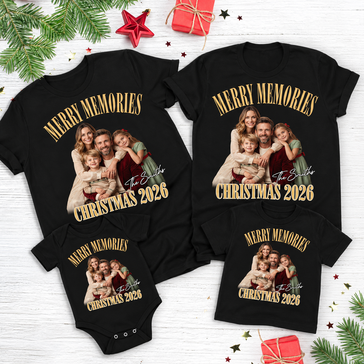 Custom Photo Merry Memories Christmas 2026 Matching Shirt CH07 180922