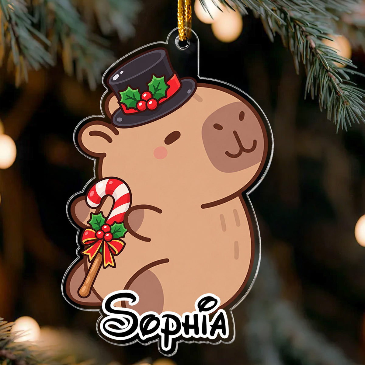 Cute Capybara Christmas Gift For Capybara Lovers - Personalized Ornament