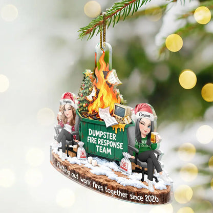 Christmas Gift For Coworkers - Personalized Dumpster Fire Response Team Acrylic Ornament