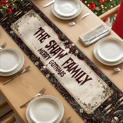 Merry Gothmas Family - Personalized Table Runner