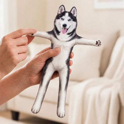 Funny Gift For Dog Mom, Dad, Cat Lover - Personalized Custom Photo Pet Squishy Toy Poseable Plush Doll