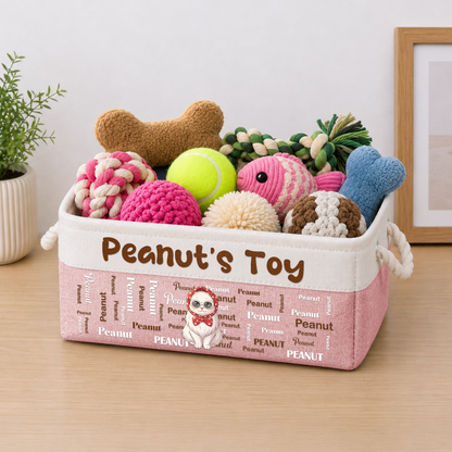Custom Pet Portrait Cartoon Art Gift For Pet Lovers Personalized Storage Basket Mah3Wfzjf