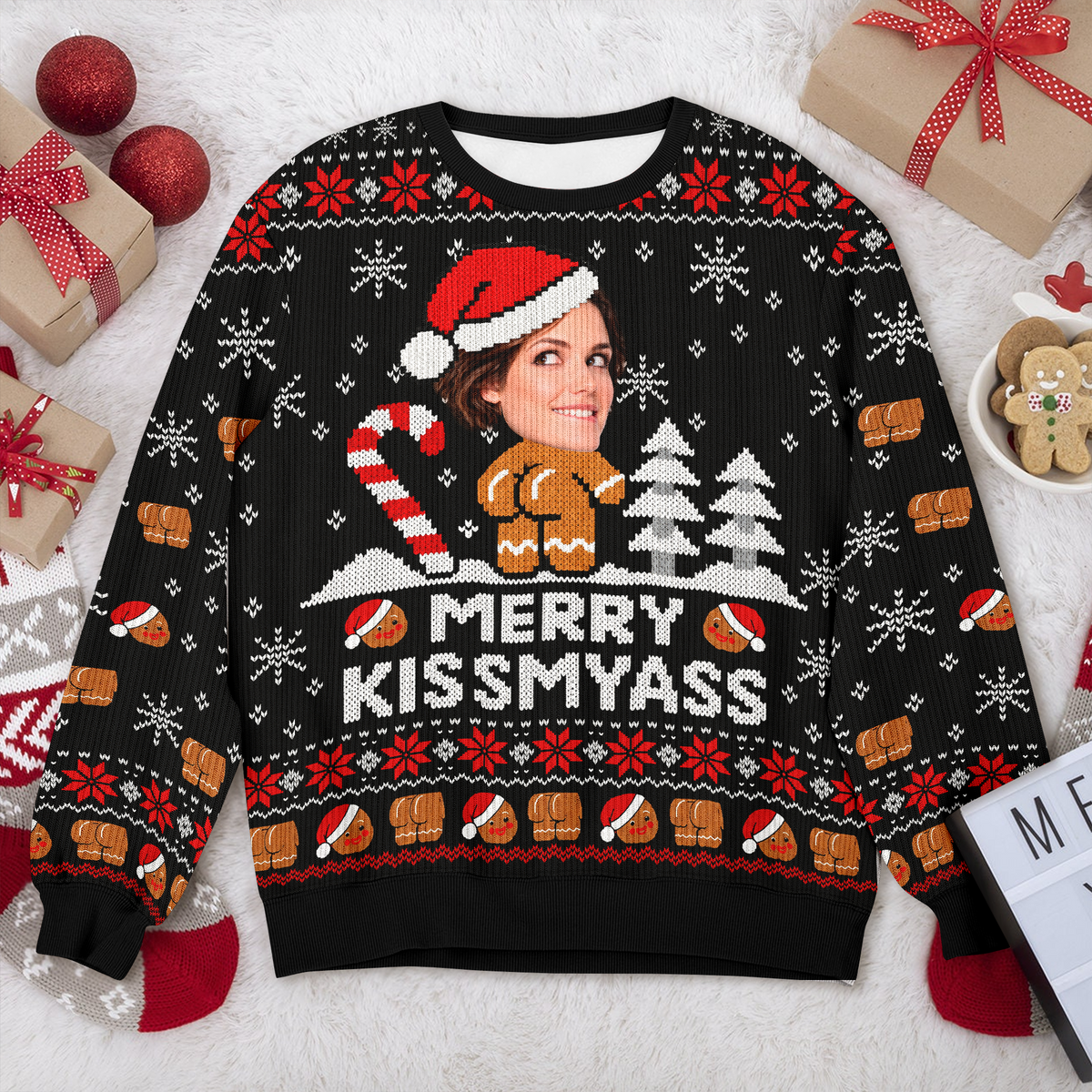 Custom Face Merry Kiss My As Ugly Christmas Sweater For Guys TH10 171233