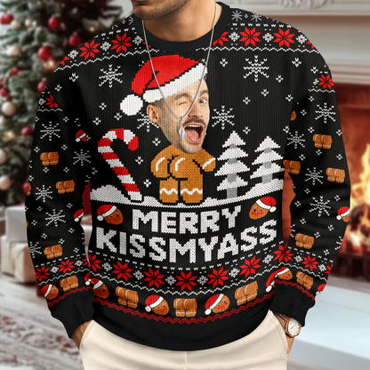 Custom Face Merry Kiss My As Ugly Christmas Sweater For Guys TH10 171233