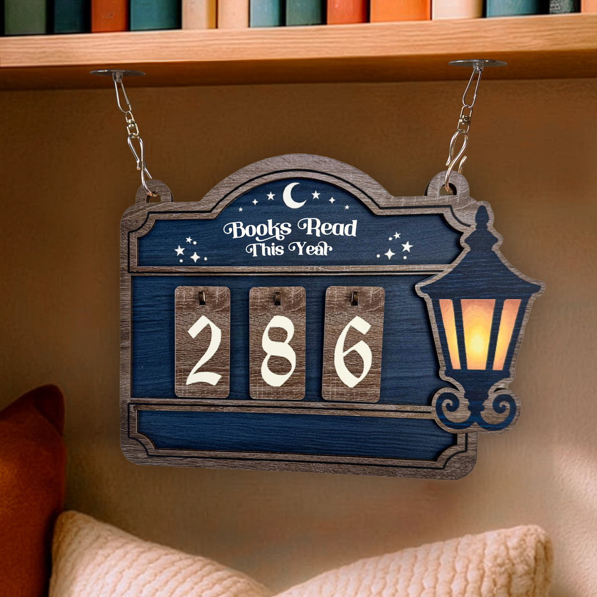 Books Read, Book Lover - Hanging Bookshelf Counter