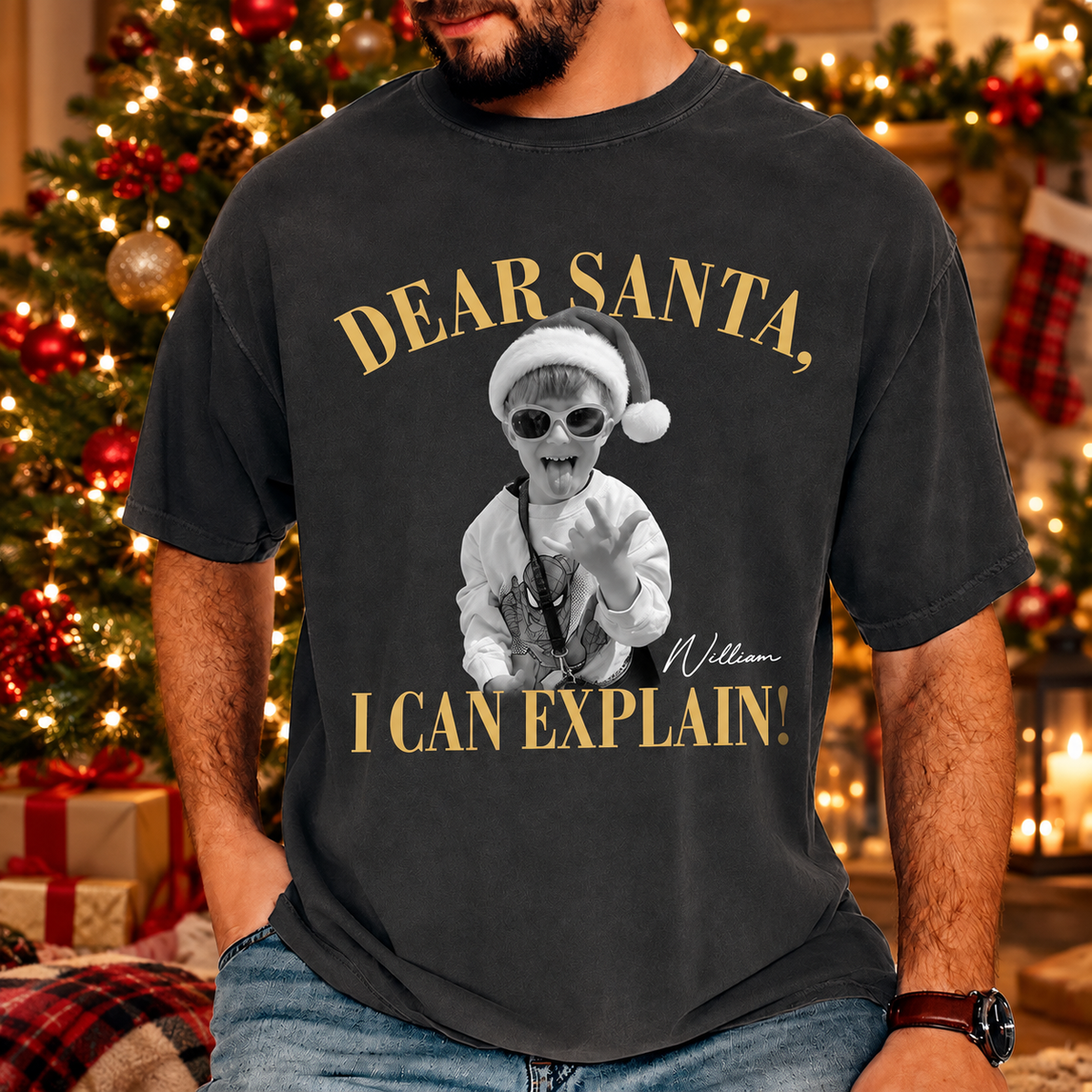 Custom Photo Dear Santa, I Can Explain Comfort Shirt Funny Christmas Shirt CH07 180858