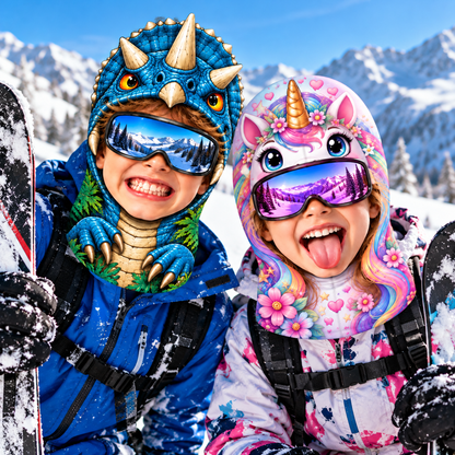 Funny Face Mask For Kids, Dinosaur Lover, Unicorn Lovers, Space Lovers - Personalized Mask