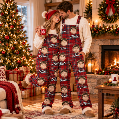 Custom Photo Christmas Caro Pattern Overall Jumpsuit - Best Christmas Gift For Family HO82 903884