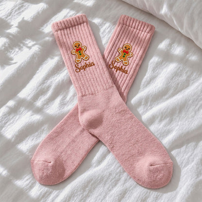 Custom Name Christmas Character Gifts For Her, Him, Kids - Personalized Embroidered Socks