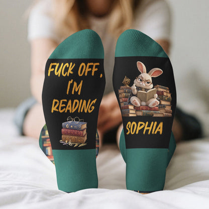 F Off, I’m Reading - Funny Sock For Book Blub, Reading Lovers - Personalized Socks