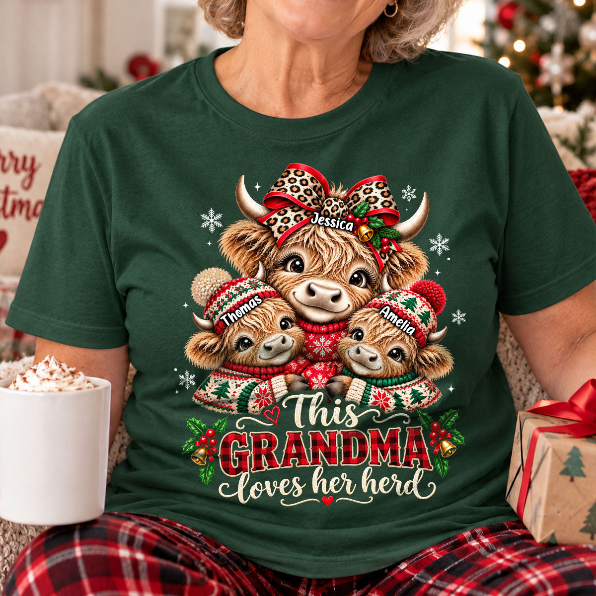 This Grandma Loves Her Herd - Personalized Shirt - Thoughtful Christmas Gift for Grandma