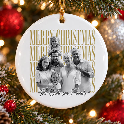 Personalized Vintage Photo Merry Christmas Ceramic Ornament HA75 919278
