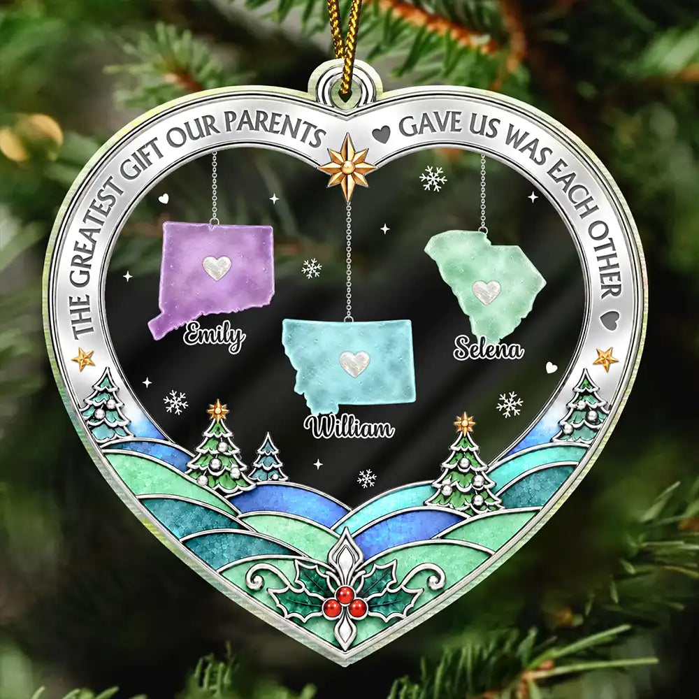 Christmas Gift For Long Distance Family - Personalized All Hearts Come Home For Christmas Acrylic Ornament