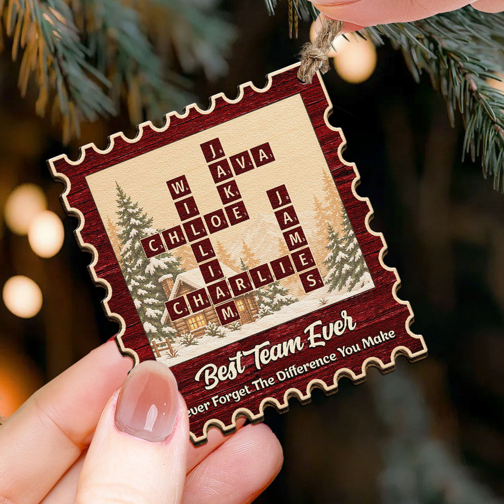 Best Team Ever Postage Stamp - Personalized Ornament – Maxy Gazzy