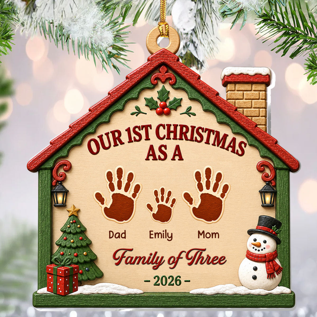 First Christmas Together - Personalized 2-Layered Wooden Ornament