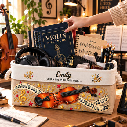 Violin Lovers, Violin Teacher Musician Music Lover Gift For Violinist - Personalized Storage Basket