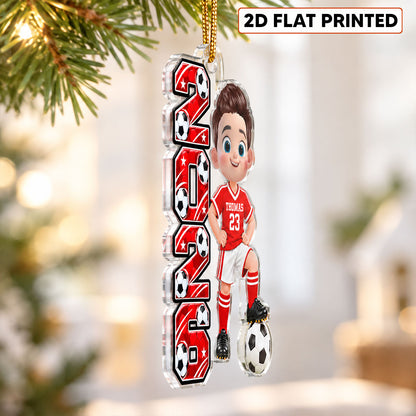 2026 Soccer Star Boy Girl - Personalized Acrylic Ornament - Christmas Gift For Soccer Players, Grandkids