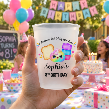 Birthday Decor For Squishy Hunter - Personalized Cups