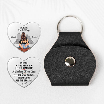 A Little Pocket Hug Couple Anniversary Valentine's Day Gift - Personalized Leather Pocket Hug