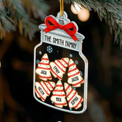 Christmas Ornaments Family Christmas Jar Custom Name - Personalized Acrylic Ornament
