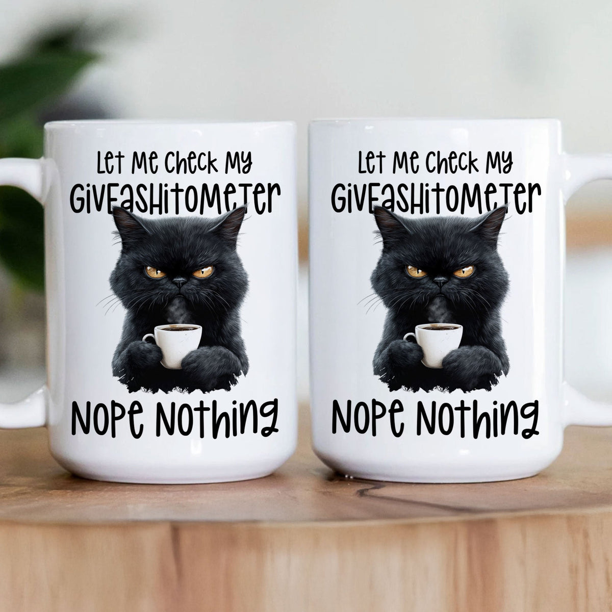 Funny Mug - Cat Let Me Check My Giveashtometer Nope Nothing - Exchange Gift, White Elephant Gifts For Coworkers - Mug
