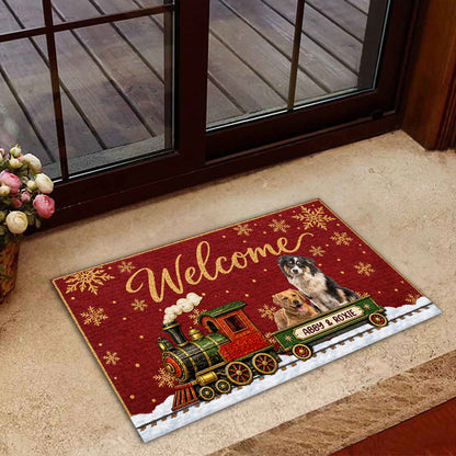 Merry Pets Welcome Photo - Personalized Doormat
