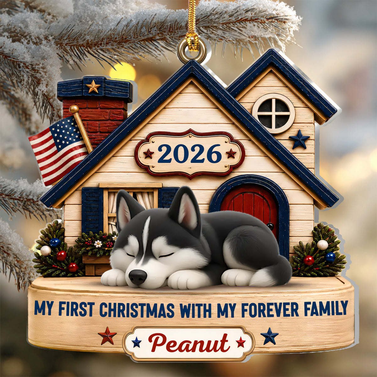 My First Christmas In My Forever Home - Personalized 1-Layer Acrylic Ornament