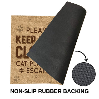 Cats Planning Escape Funny Personalized Doormat